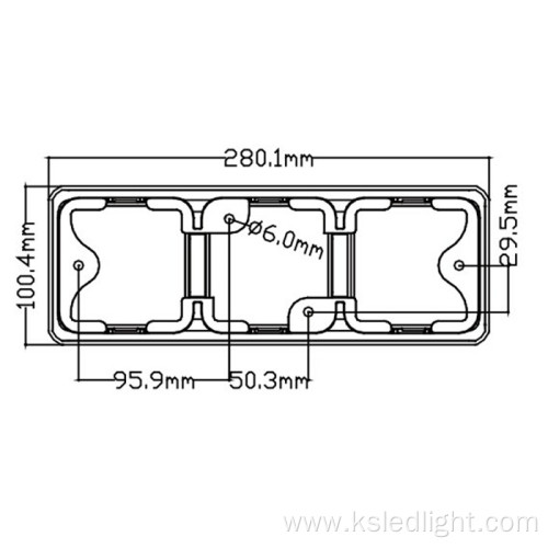 Led combination tail light for truck trailer